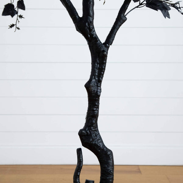7' Artificial Halloween Black Maple Tree