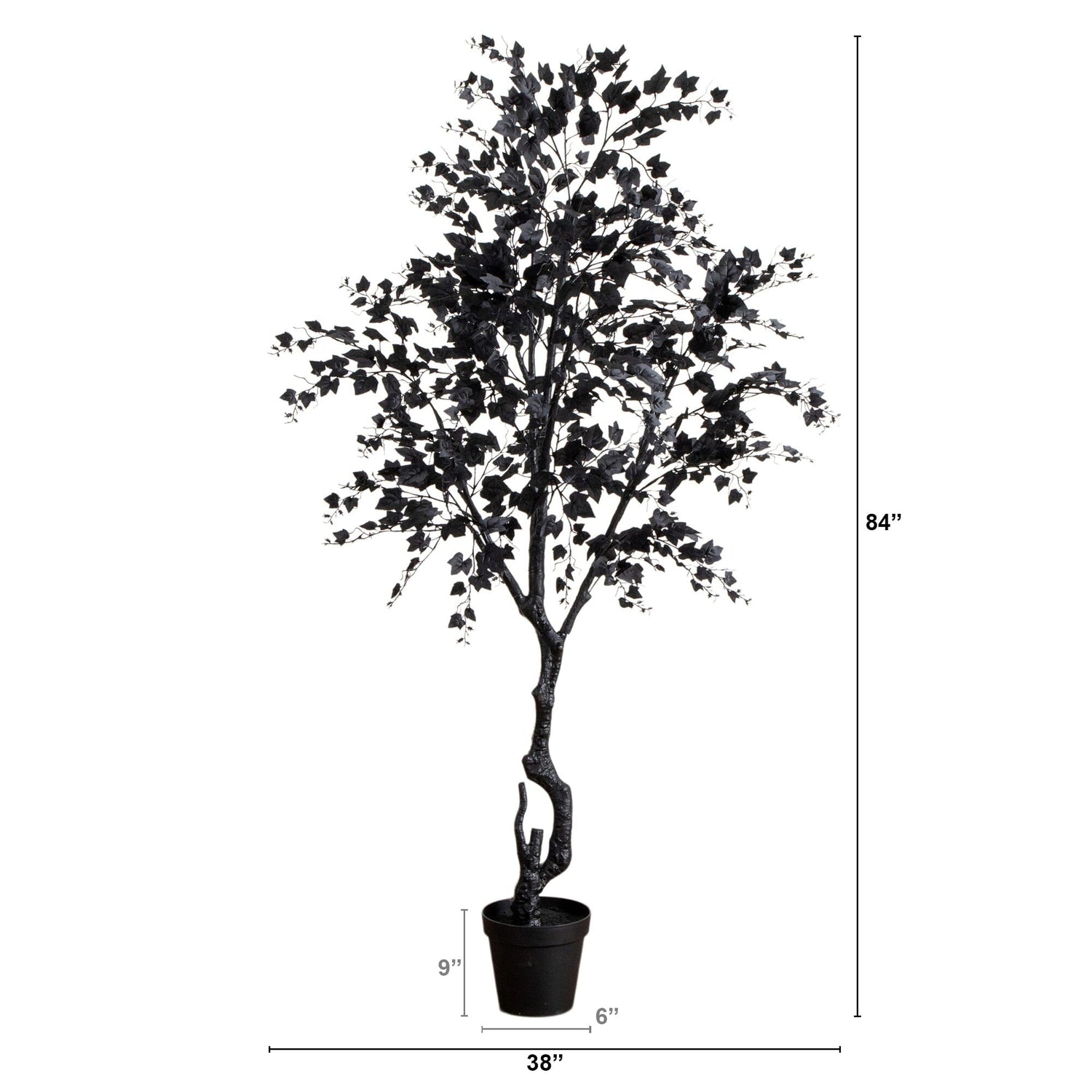 7' Artificial Halloween Black Maple Tree