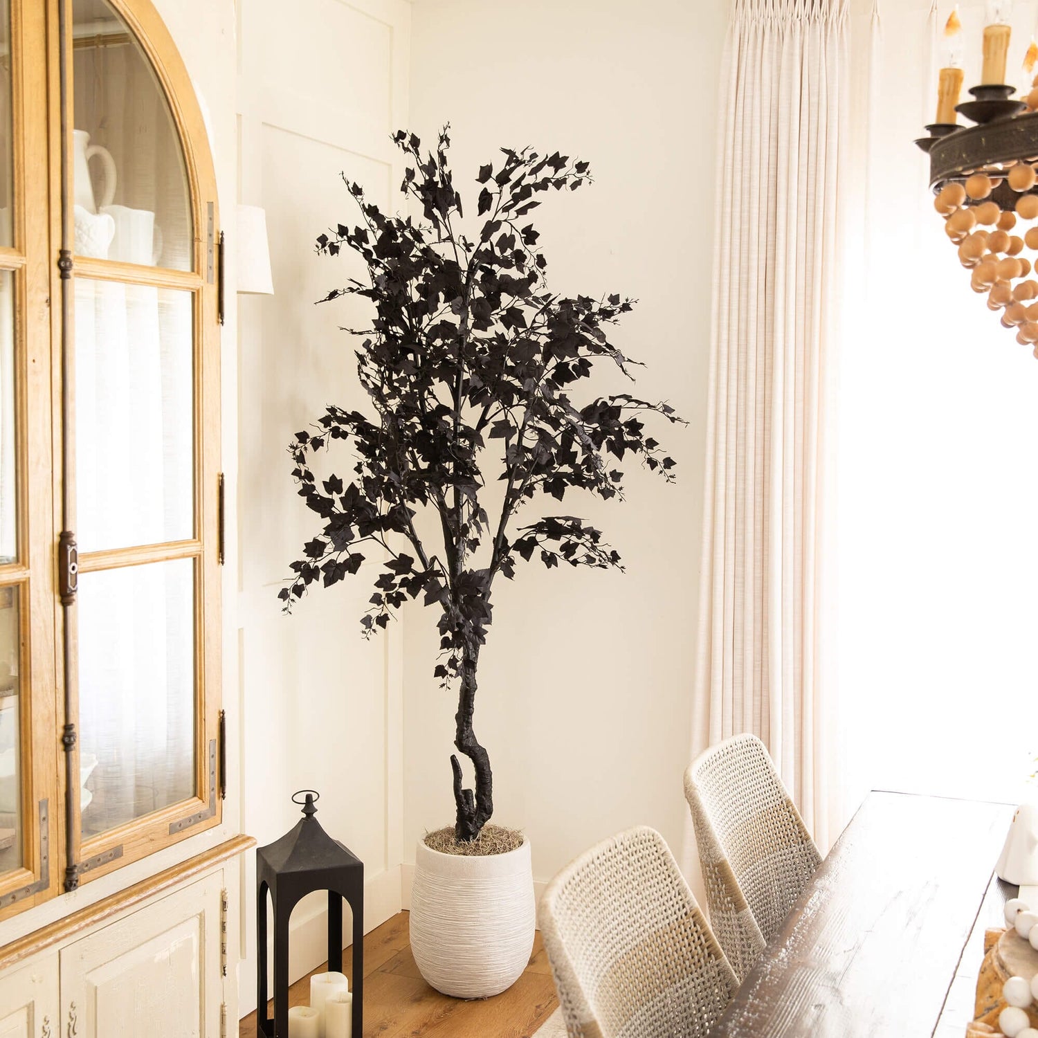 7' Artificial Halloween Black Maple Tree