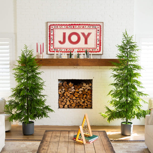 7' Artificial Real Touch Norfolk Island Pine Christmas Tree with Natural Look