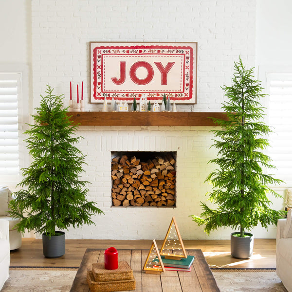 7' Artificial Real Touch Norfolk Island Pine Christmas Tree with Natural Look