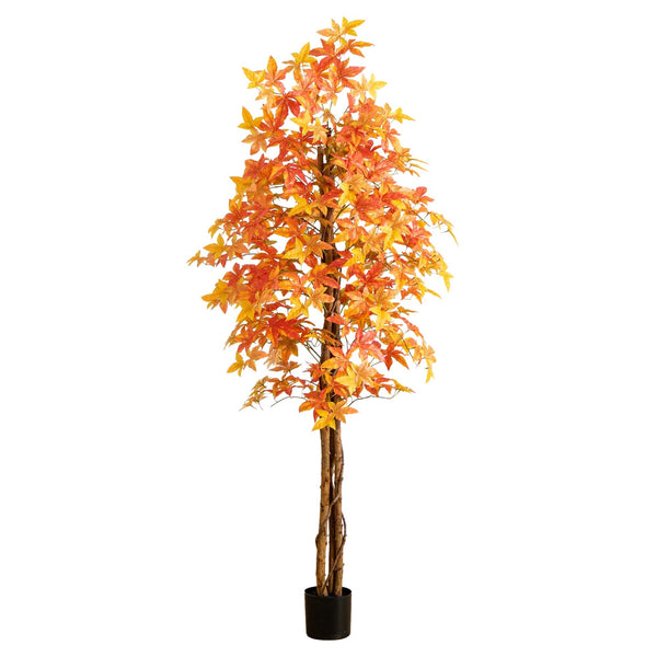 7' Autumn Deluxe Maple Artificial Fall Tree