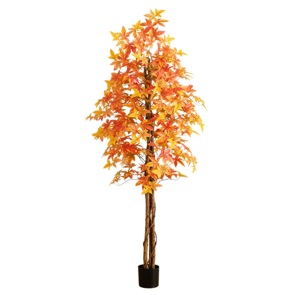 7' Autumn Deluxe Maple Artificial Fall Tree