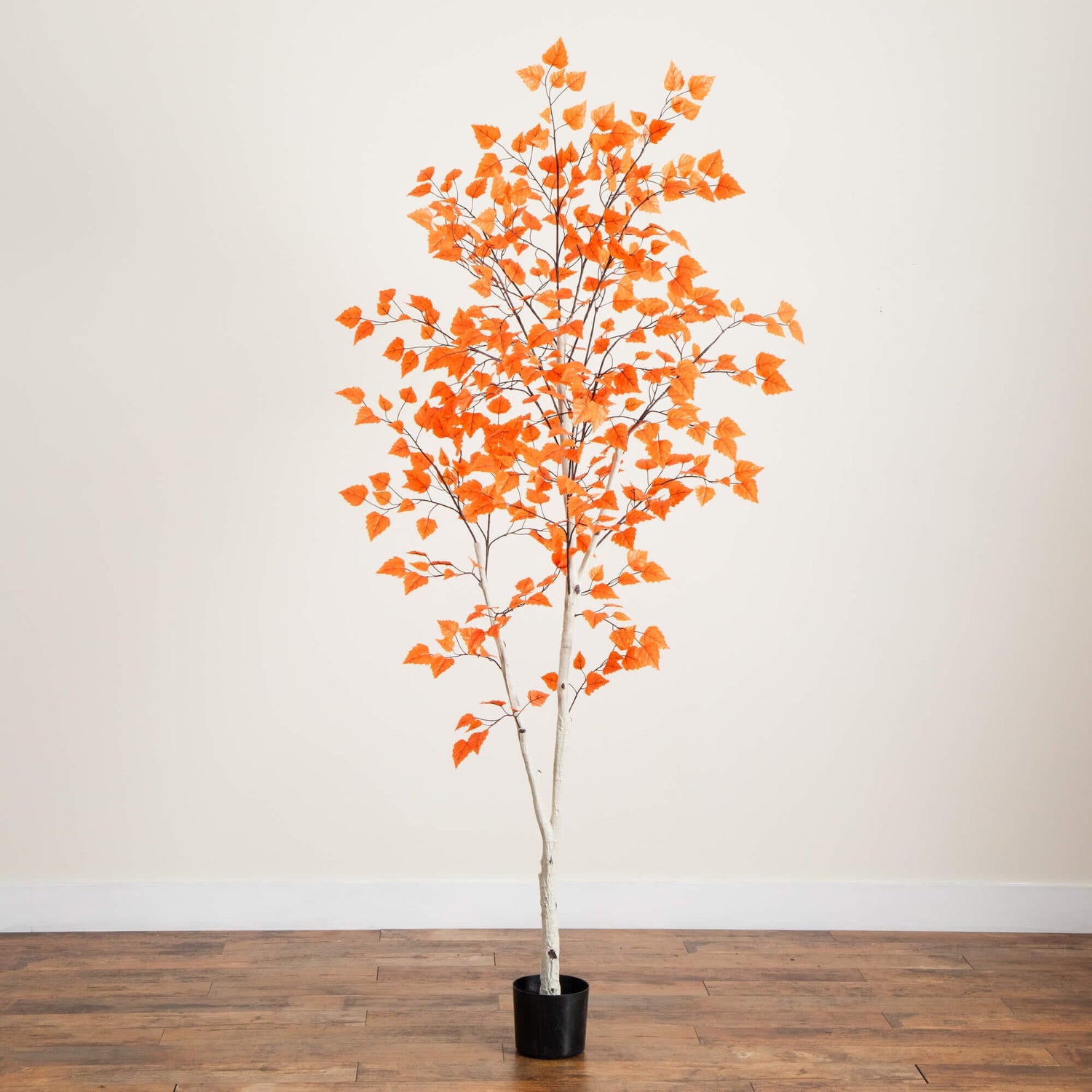 7' Autumn Paper Birch Artificial Fall Tree