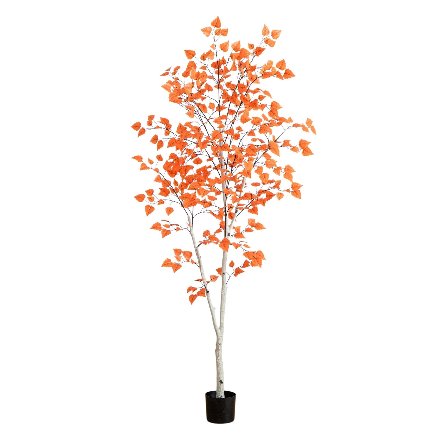 7' Autumn Paper Birch Artificial Fall Tree