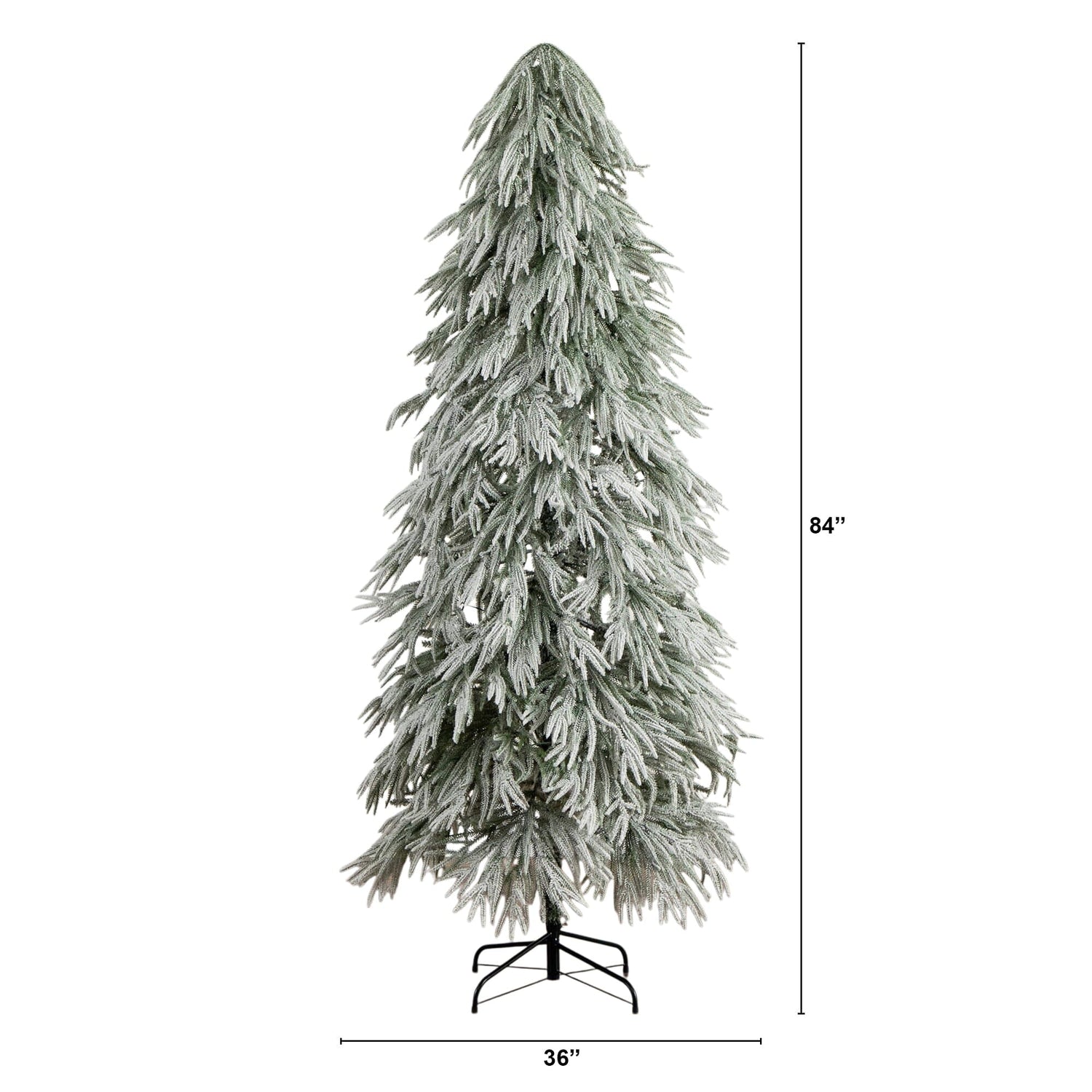 7' Flocked Down Swept Artificial Christmas Tree with 300 LED Lights
