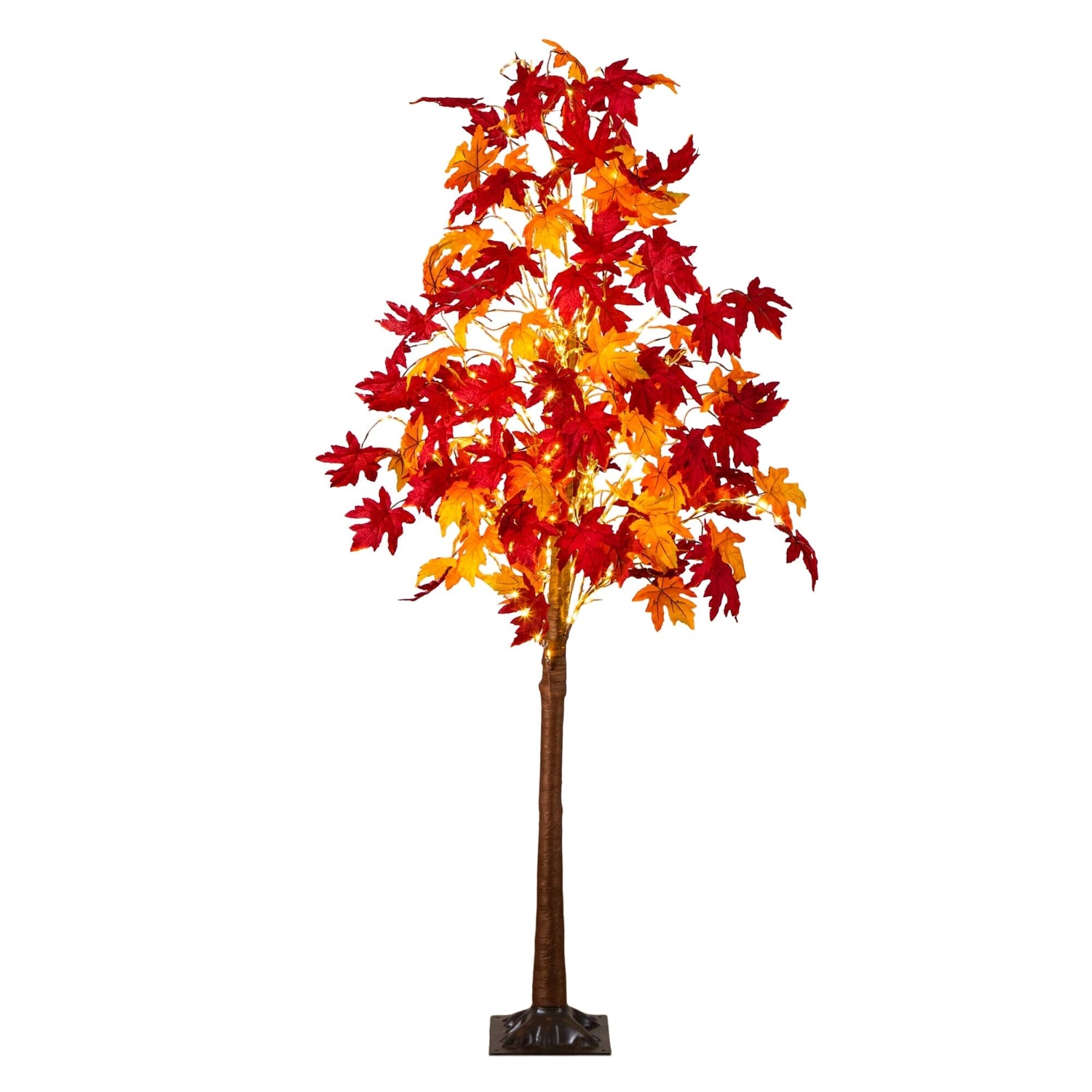 7' Pre-Lit Autumn Weeping Maple Artificial Fall Tree with 450 Warm White LED Lights