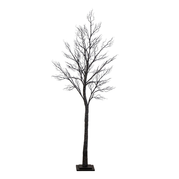 7' Pre-Lit Halloween Minimalist Twig Artificial Fall Tree with 400 Orange & Purple LED Lights
