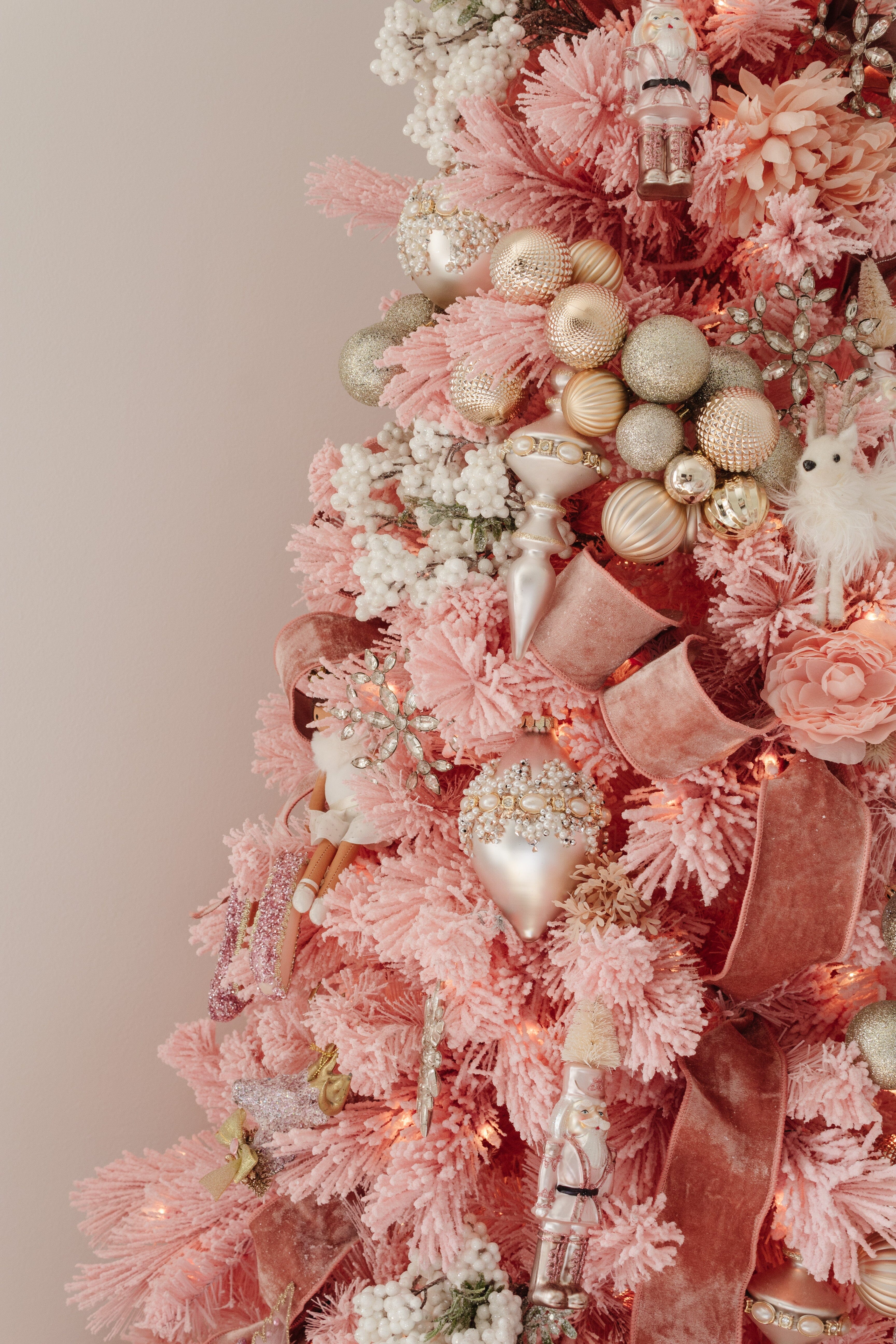 7' Holiday Pink Cashmere Christmas Tree with 300 LED lights and