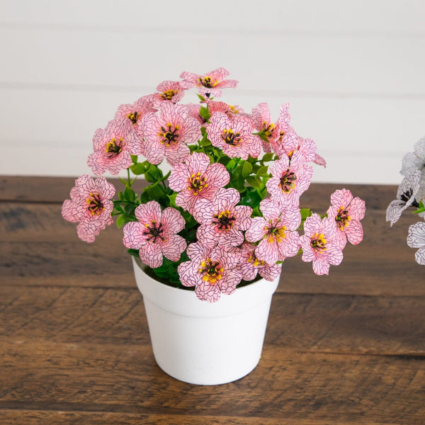 7” Mini Daisy Arrangement in Decorative Pot -Set of 3