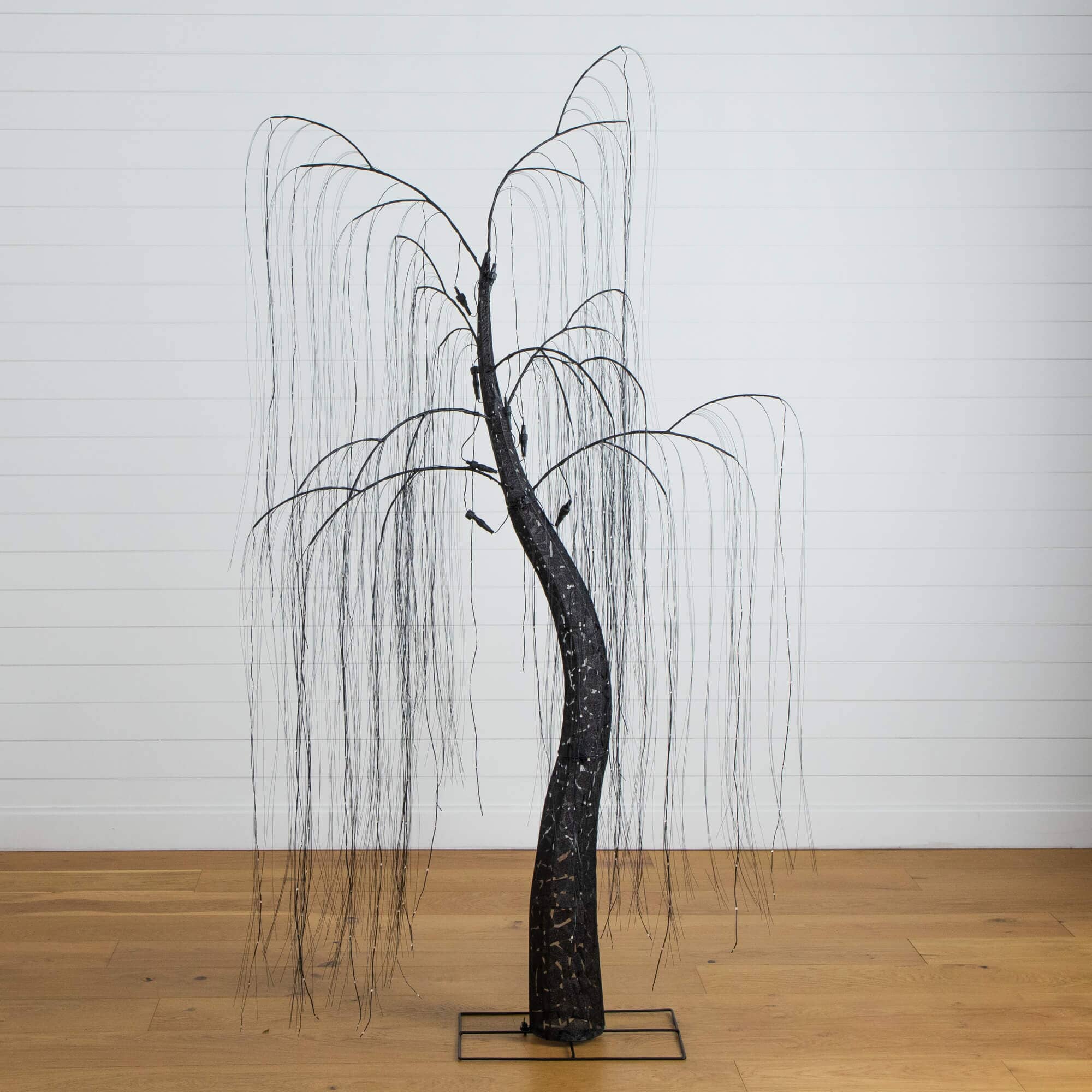 7ft. Pre-Lit Artificial Halloween Black Willow Tree - Thumbnail 4