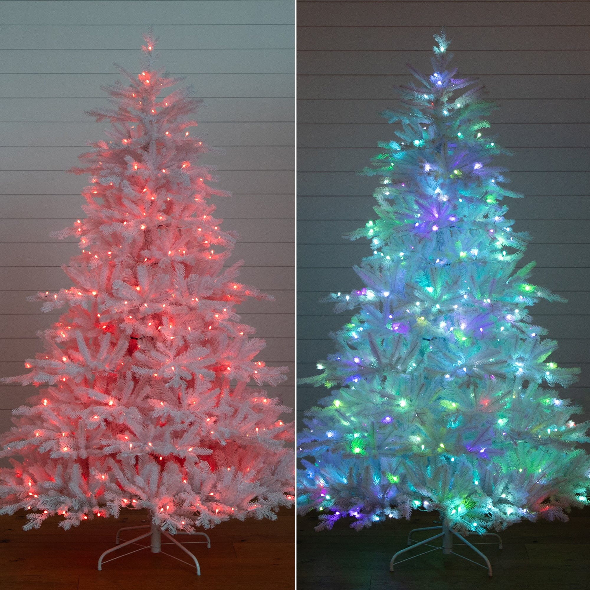 7' Pre-Lit Artificial White California Spruce Christmas Tree with