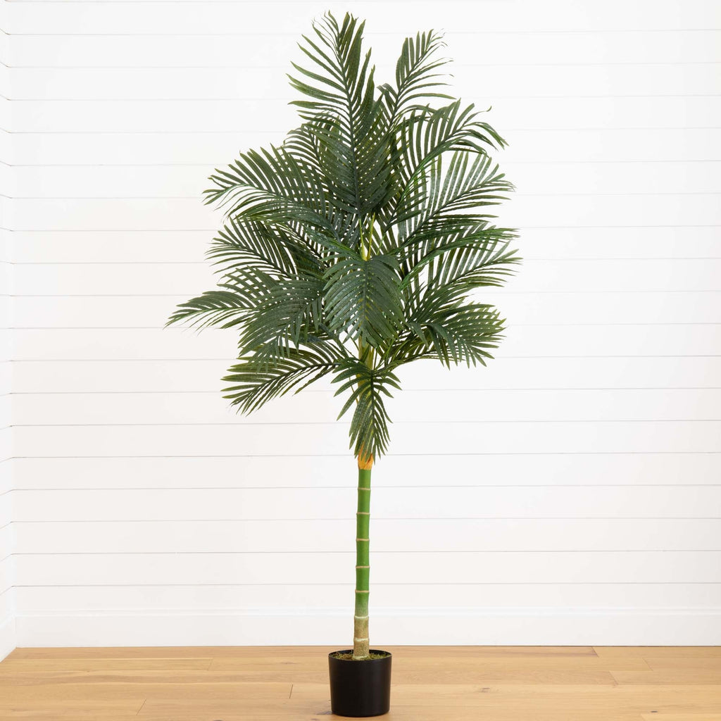 golden palm indoor plant 7’ Single Stalk Golden Cane Artificial Palm Tree