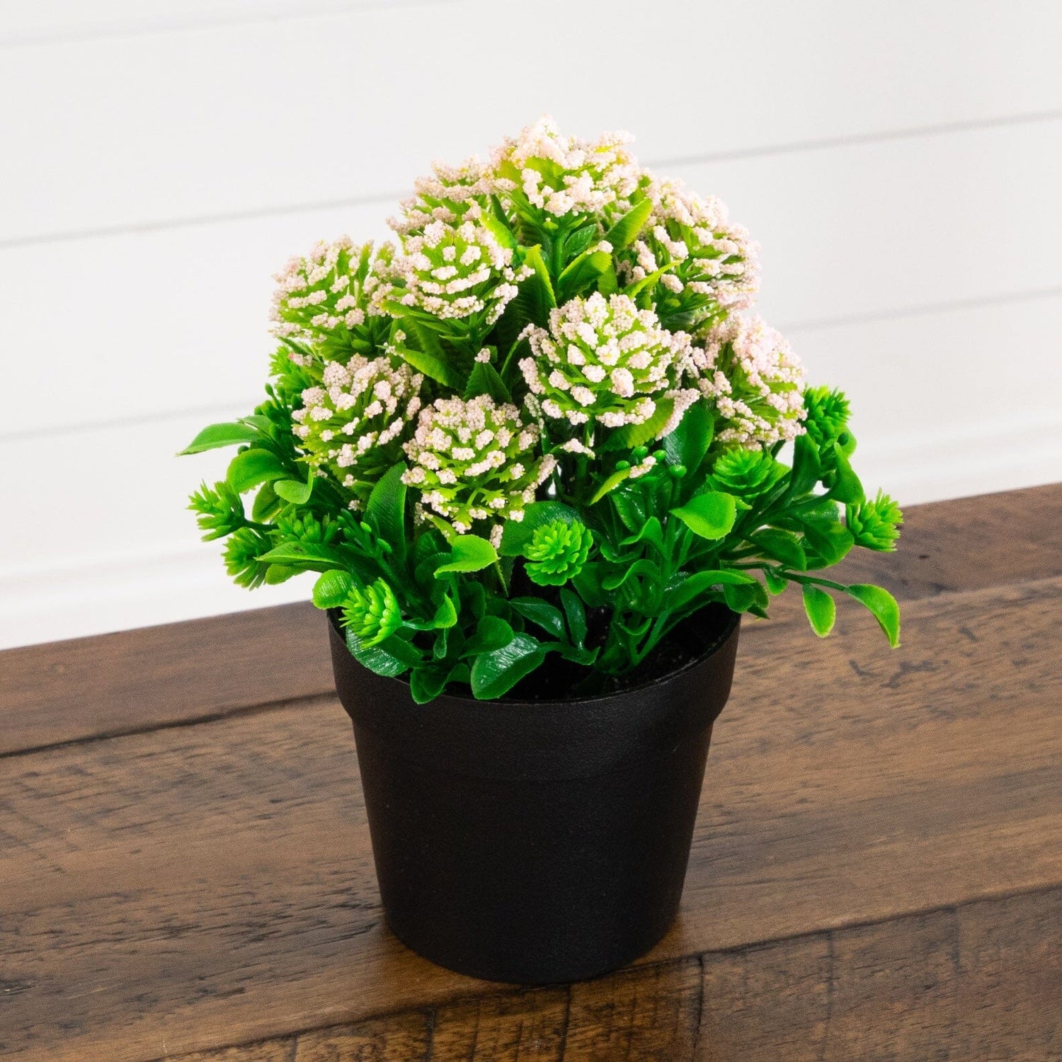 7.5" Artificial Mixed Flowering Plant in Black Pot - Set of 4