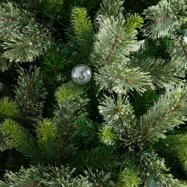 7.5' Artificial Christmas Tree with 450 Warm White Clear Globe Bulbs and LED Lights