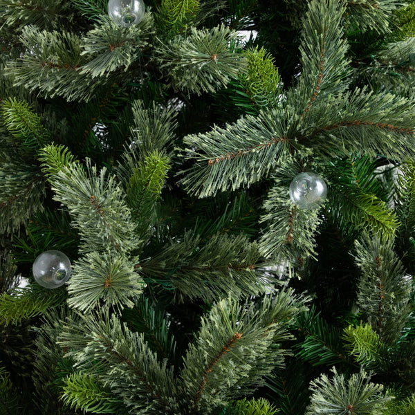 7.5' Artificial Christmas Tree with 450 Warm White Clear Globe Bulbs and LED Lights