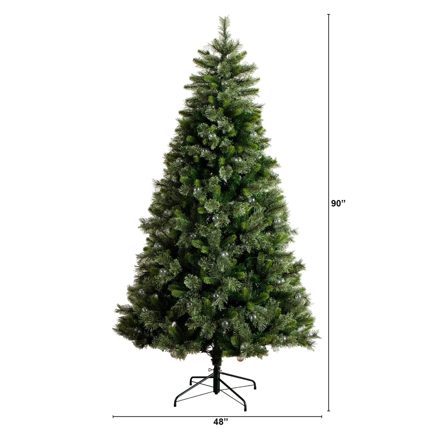 7.5' Artificial Christmas Tree with 450 Warm White Clear Globe Bulbs and LED Lights