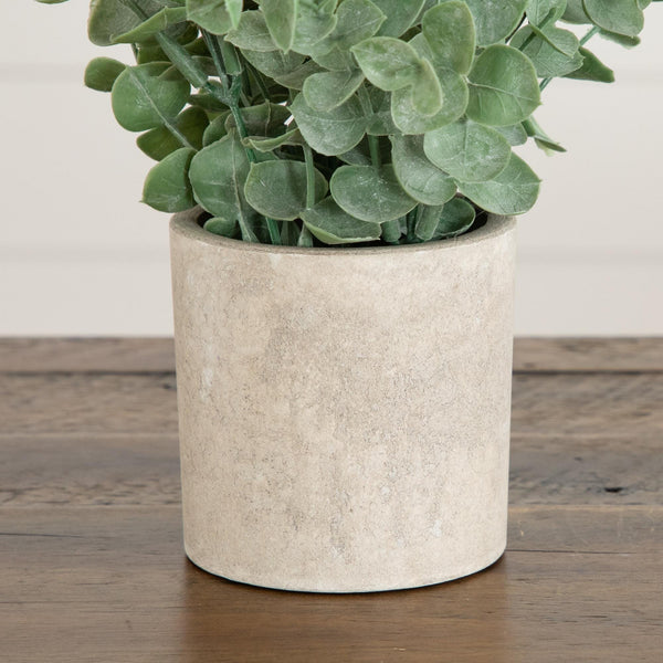 8" Artificial Baby Blue Eucalyptus in Decorative Planter - Set of 2