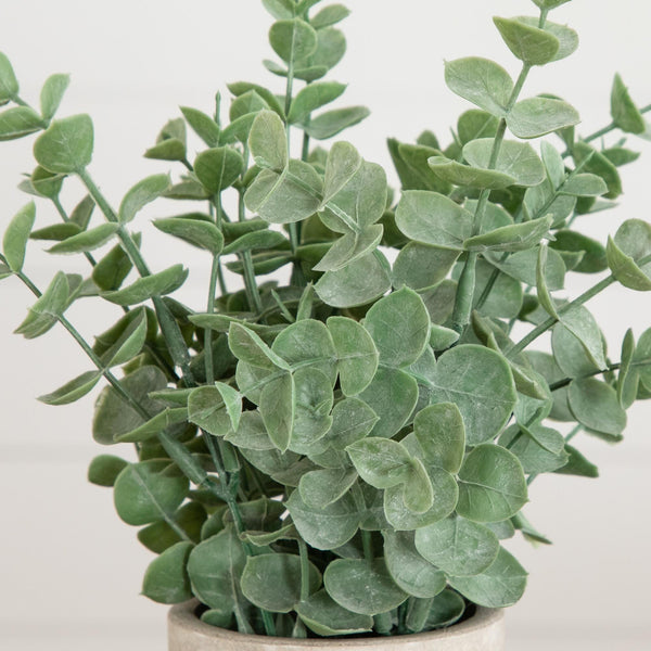 8" Artificial Baby Blue Eucalyptus in Decorative Planter - Set of 2