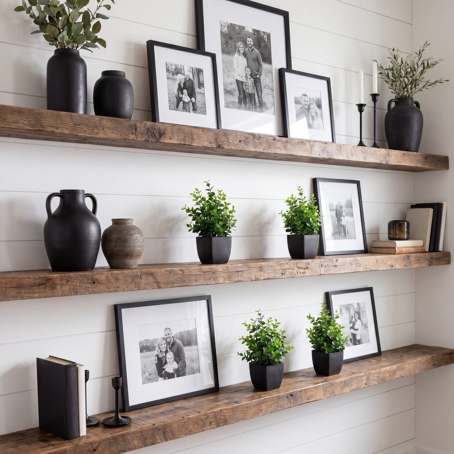 8” Artificial Boxwood in Black Square Pot - Set of 4