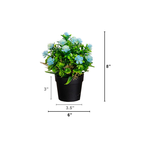 8" Artificial Flowering Arrangement -Set of 3