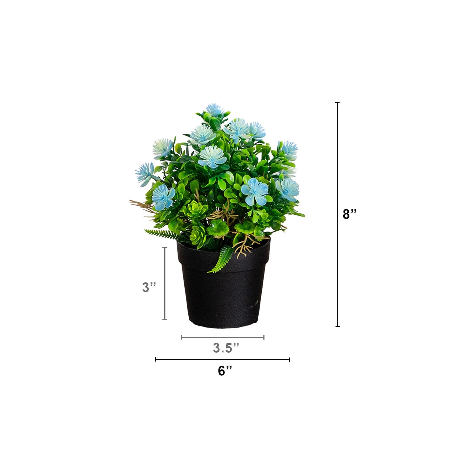 8" Artificial Flowering Arrangement -Set of 3