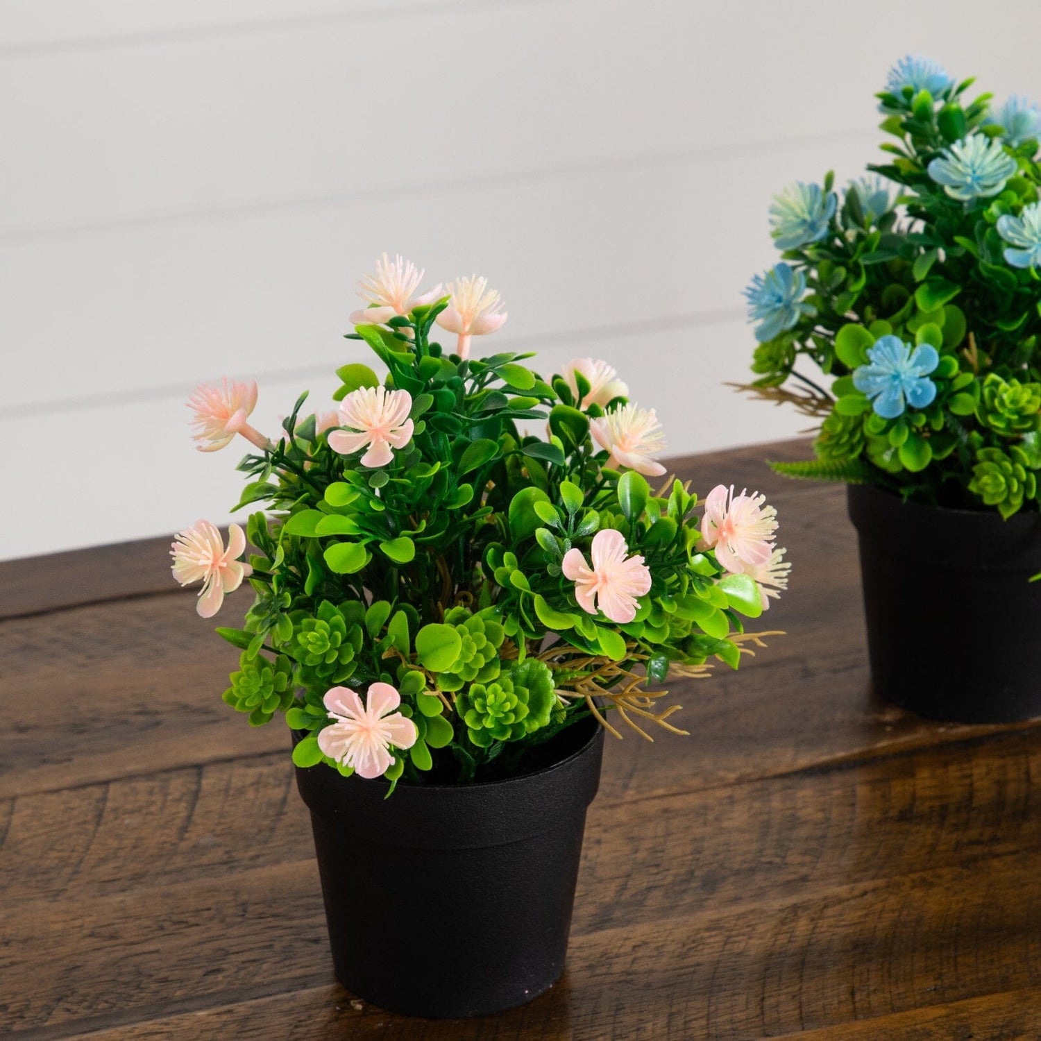 8" Artificial Flowering Arrangement -Set of 3