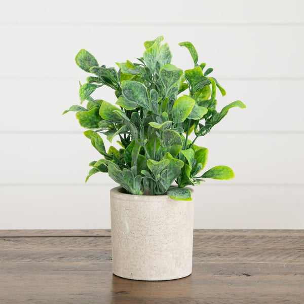 8" Artificial Greenery in Decorative Planter - Set of 2