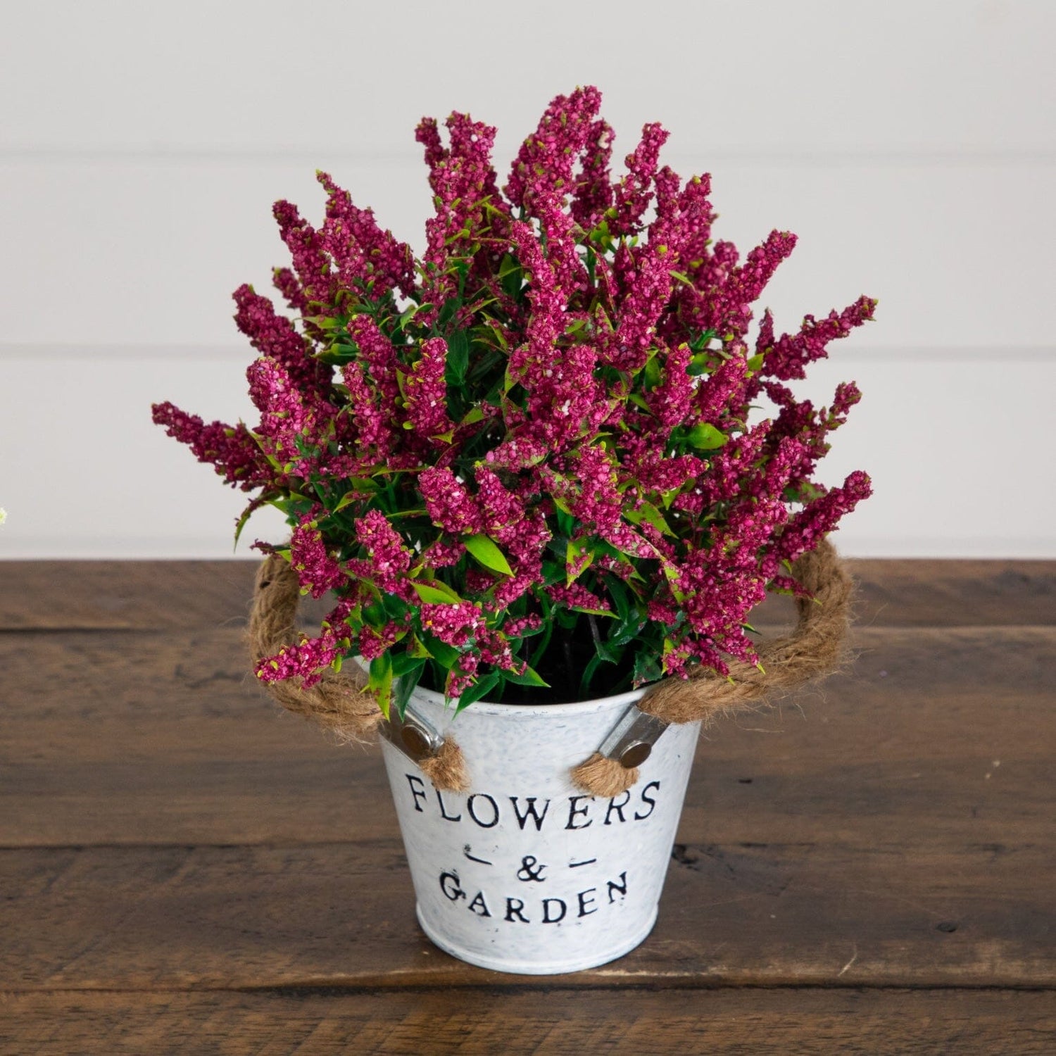 8” Artificial Lavender Plant in Rustic Flowers & Garden Planter -Set of 3