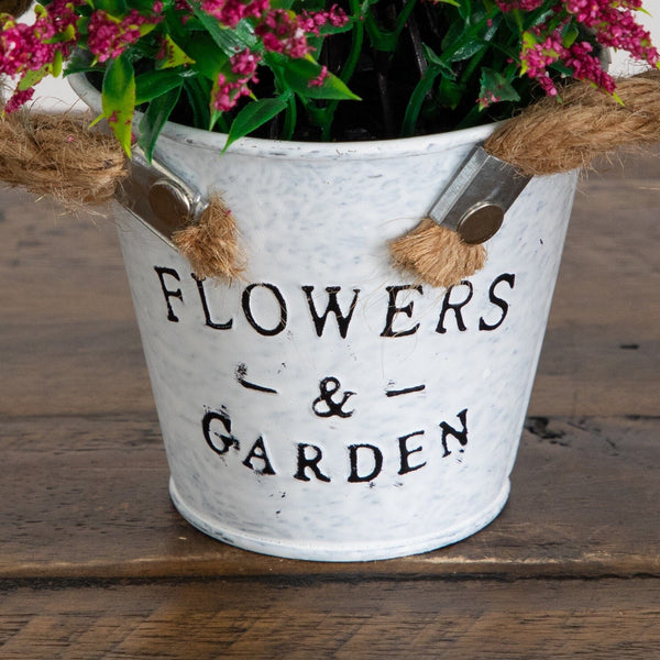 8” Artificial Lavender Plant in Rustic Flowers & Garden Planter -Set of 3