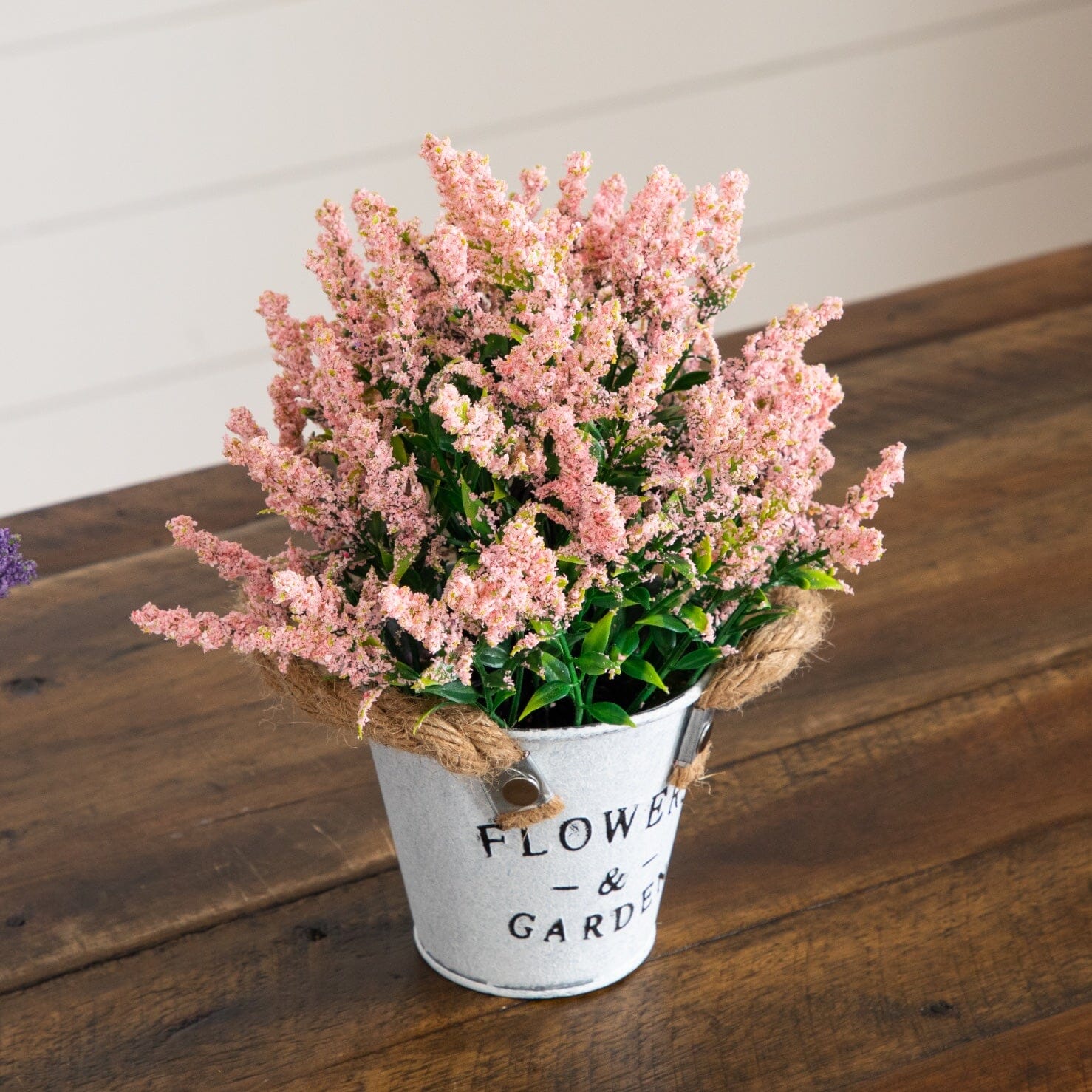 8” Artificial Lavender Plant in Rustic Flowers & Garden Planter -Set of 3