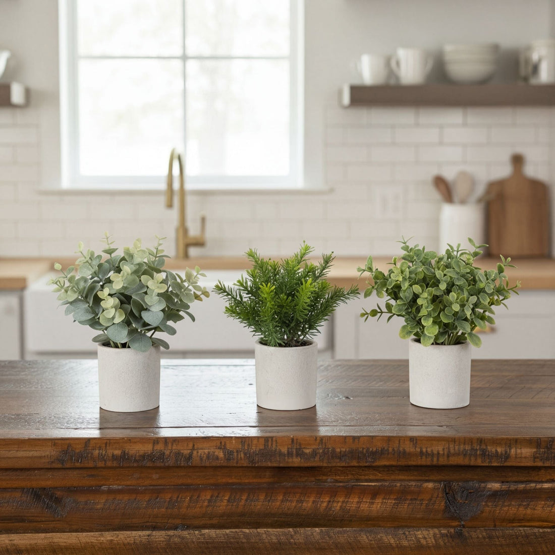 greenery for potted plants 8” Artificial Mini Greenery Potted Plant