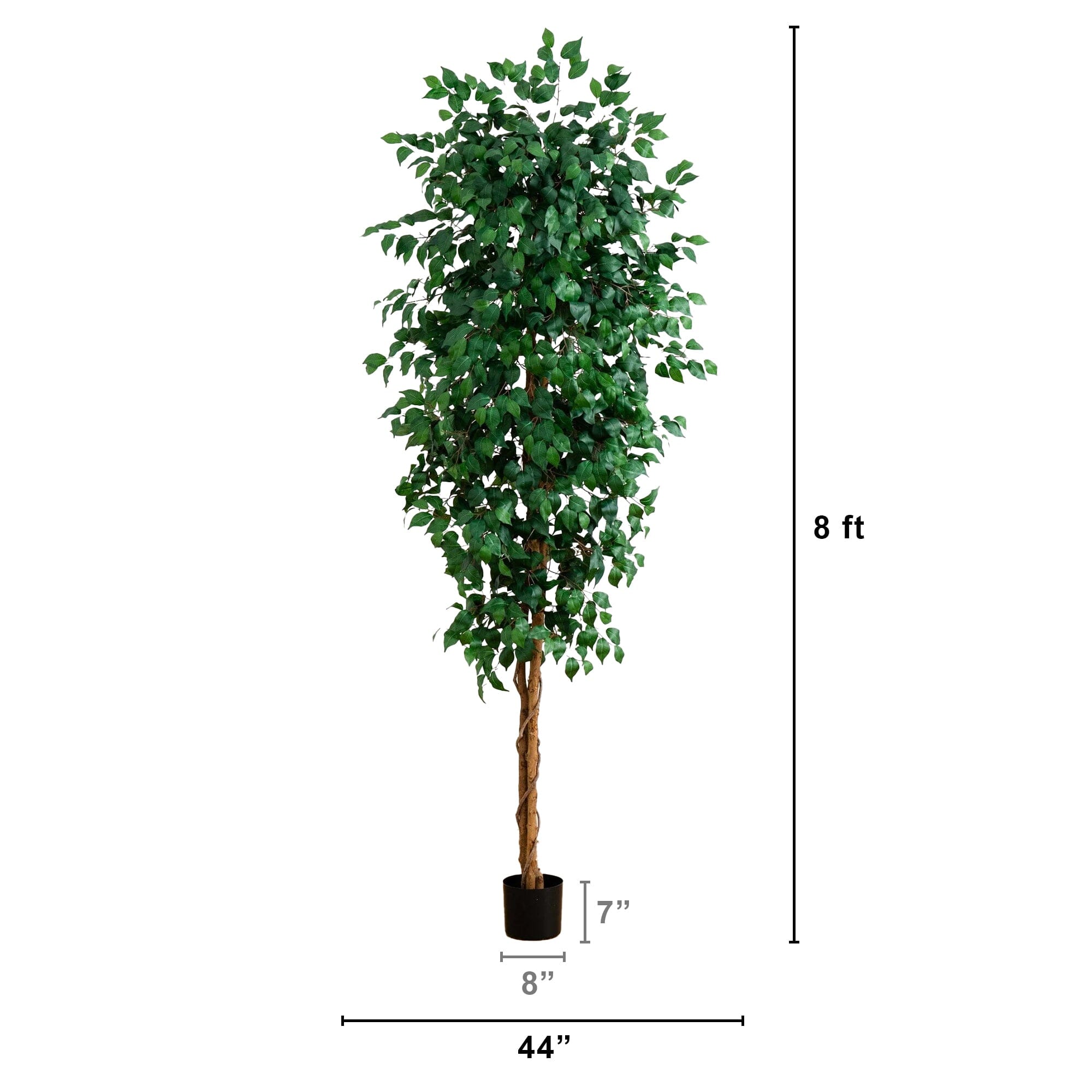8' Ficus Tree w/1512 Lvs | Nearly Natural