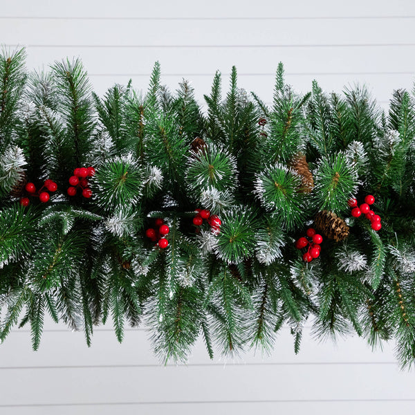 8' Artificial Holiday Green Christmas Pine Archway with Pinecones and Berries