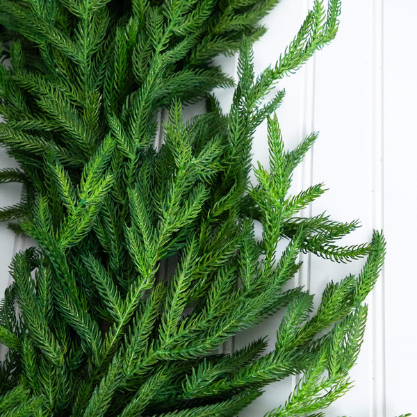 8' Artificial Real Touch Norfolk Island Pine Garland with Natural Look