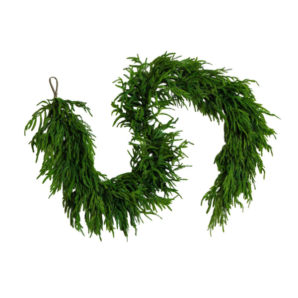 8' Artificial Real Touch Norfolk Island Pine Garland with Natural Look