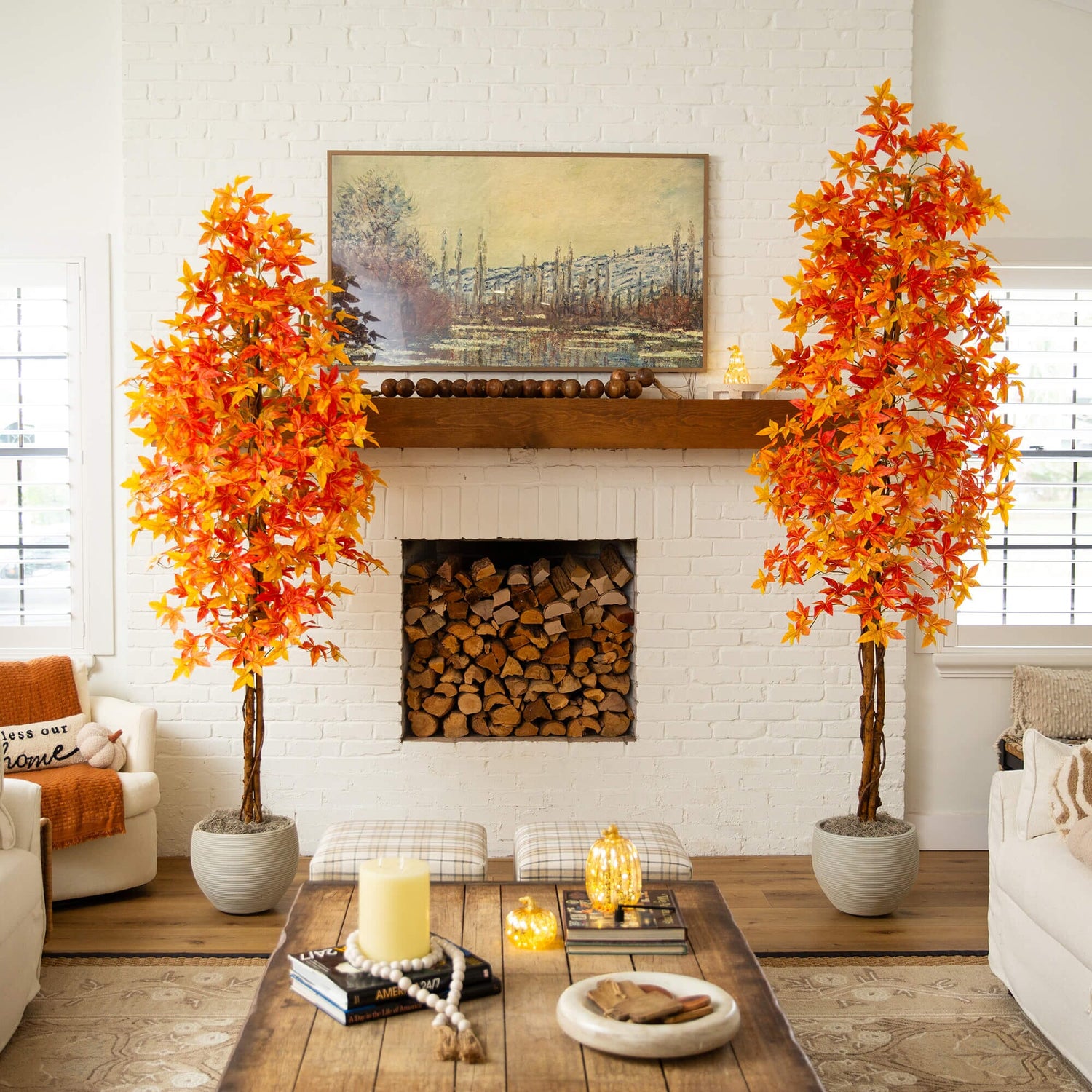 8' Autumn Deluxe Maple Artificial Fall Tree