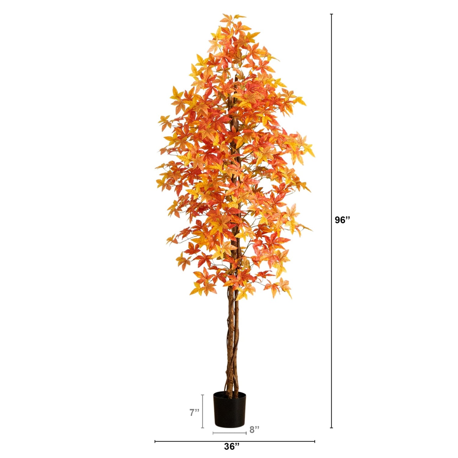 8' Autumn Deluxe Maple Artificial Fall Tree