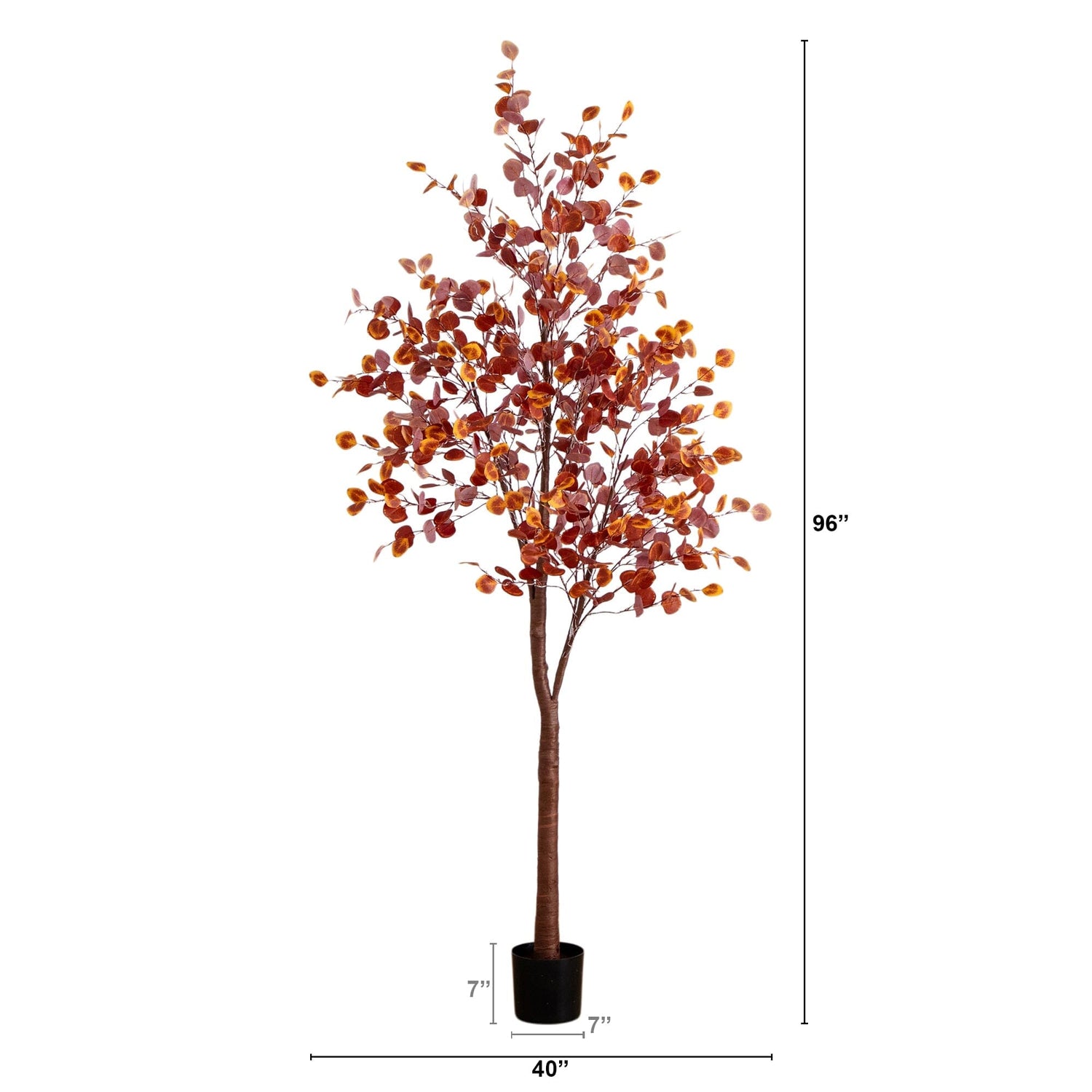 8' Pre-Lit Grand Autumn Eucalyptus Artificial Fall Tree with 540 Warm White LED Lights