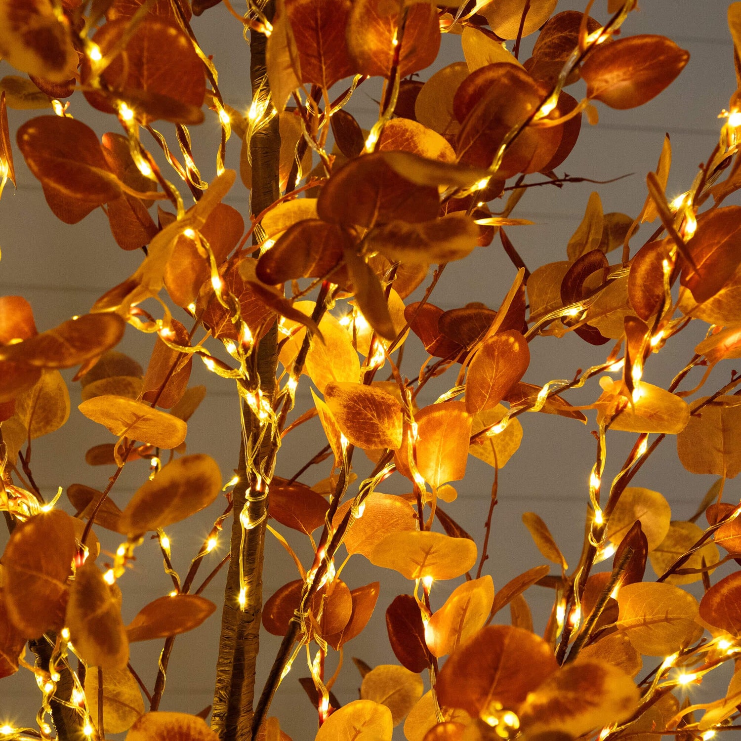8' Pre-Lit Grand Autumn Eucalyptus Artificial Fall Tree with 540 Warm White LED Lights