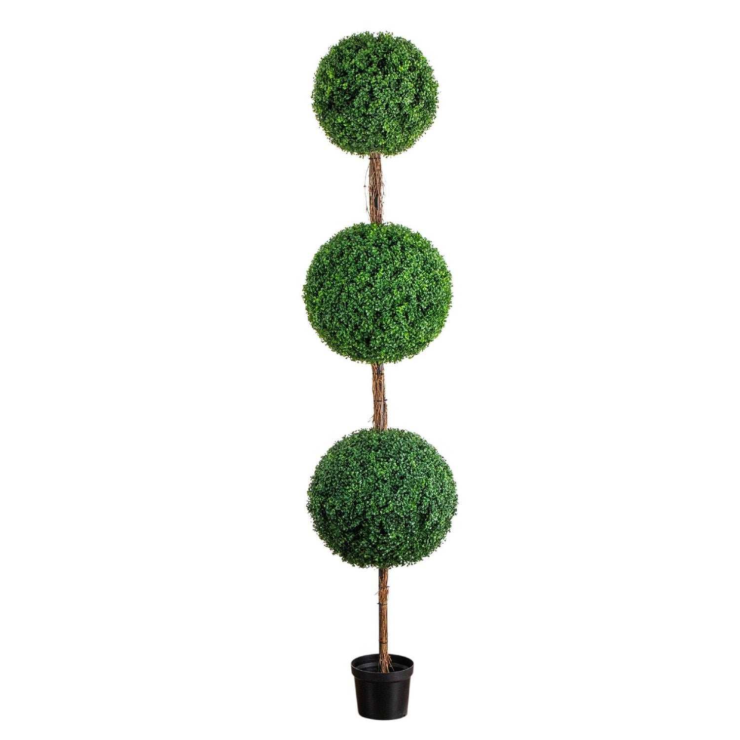 8' UV Resistant Artificial Triple Ball Boxwood Topiary Tree (Indoor/Outdoor)