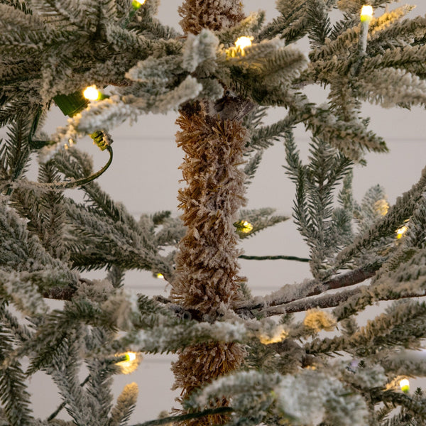 8’ Pre-Lit Artificial Flocked Woodland Fir Christmas Tree with 250 Warm White LED Lights