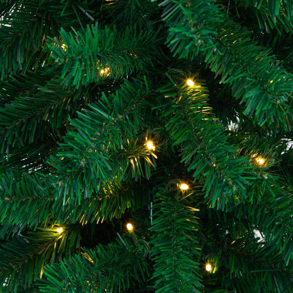 8’ Pre-Lit Artificial Holiday Green Chirstmas Pine Archway with 650 Multifunction Warm White LED Lights