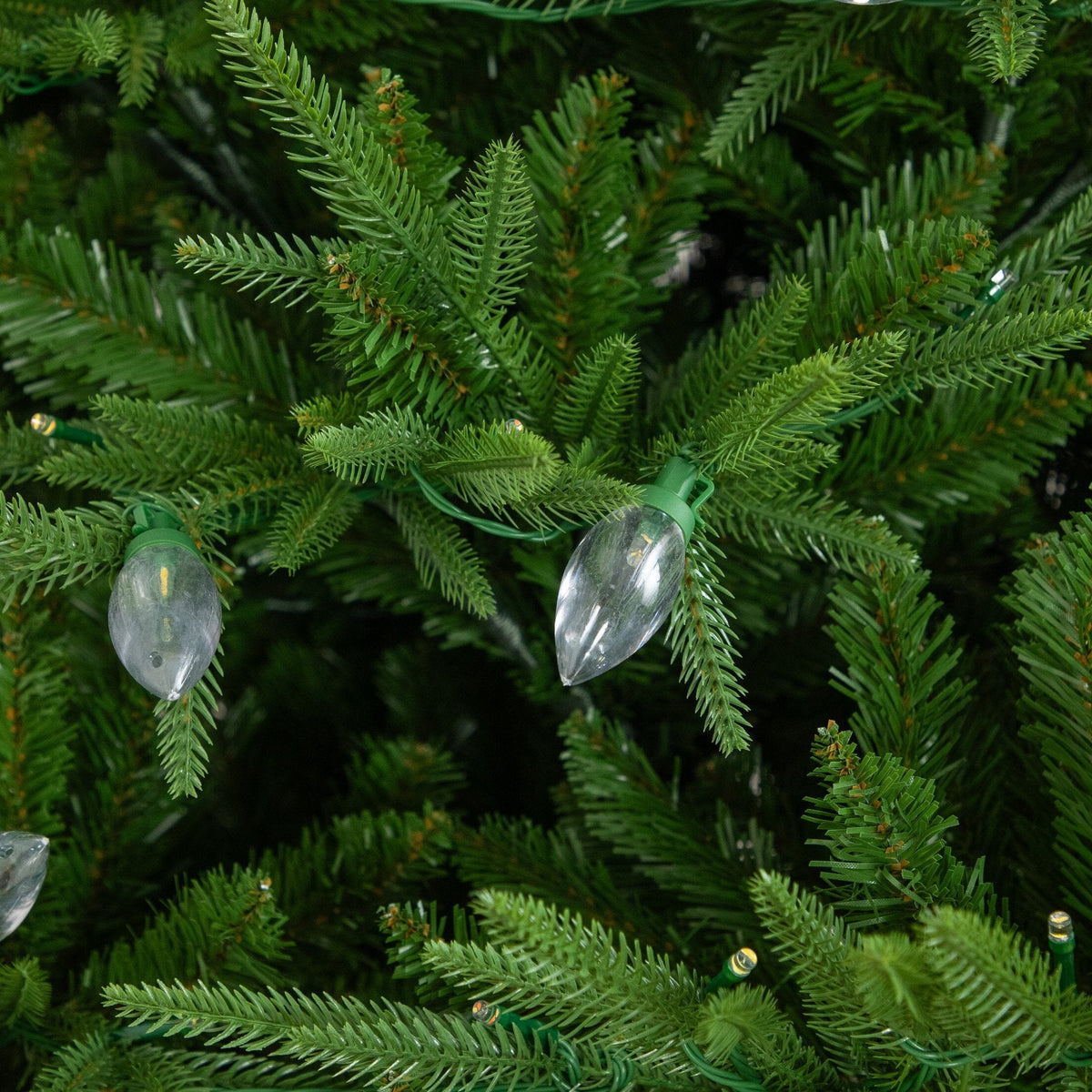 8'  Pre-Lit Artificial Luxembourg Pine Christmas Tree with 500 Multicolored Traditional Bulb LED Lights