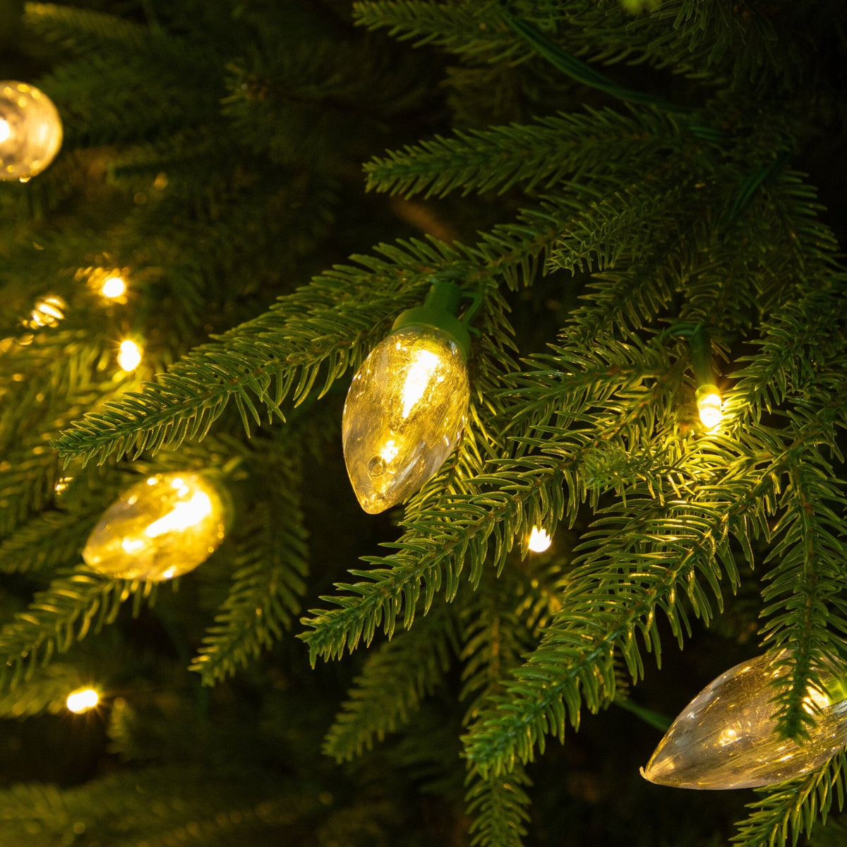 8'  Pre-Lit Artificial Luxembourg Pine Christmas Tree with 500 Multicolored Traditional Bulb LED Lights