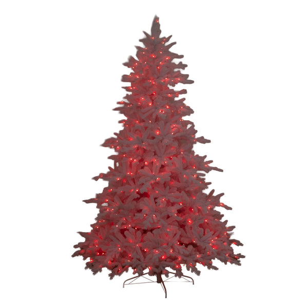8’ Pre-Lit Artificial White California Spruce Christmas Tree with 540 Color Changing LED Lights