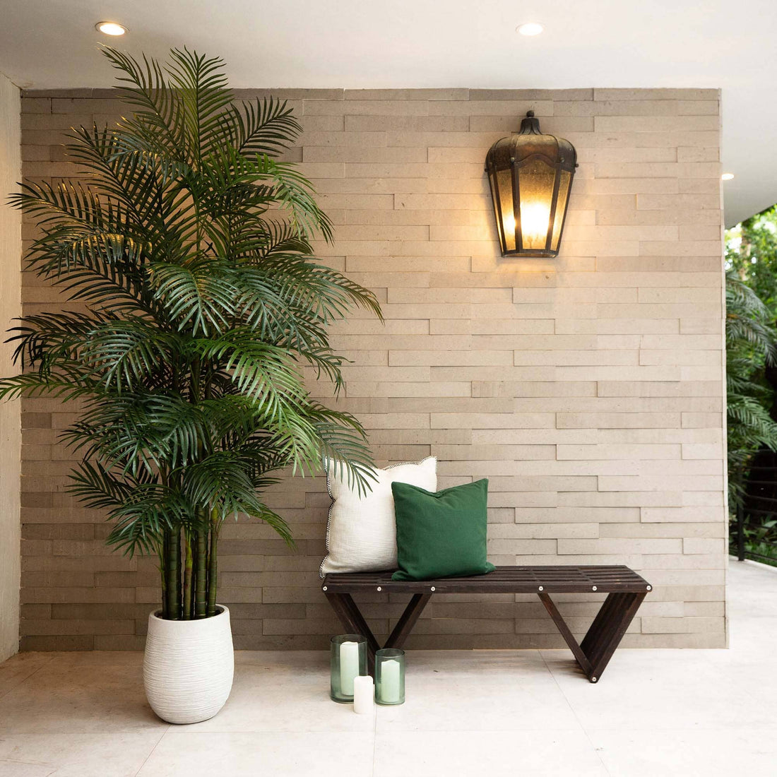 8 ft areca palm indoor outdoor tree 8' UV Resistant Artificial Areca Palm Tree (Indoor/Outdoor)