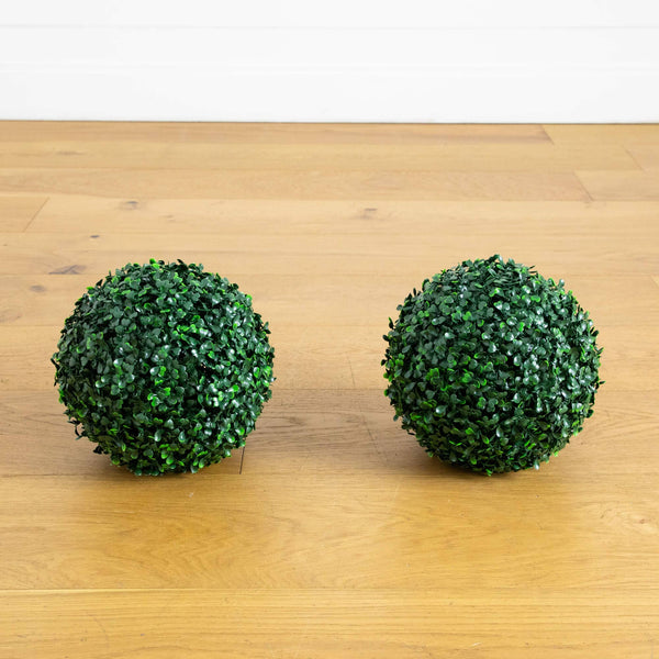 8" UV Resistant Artificial Boxwood Ball (Indoor/Outdoor) - Set of 4
