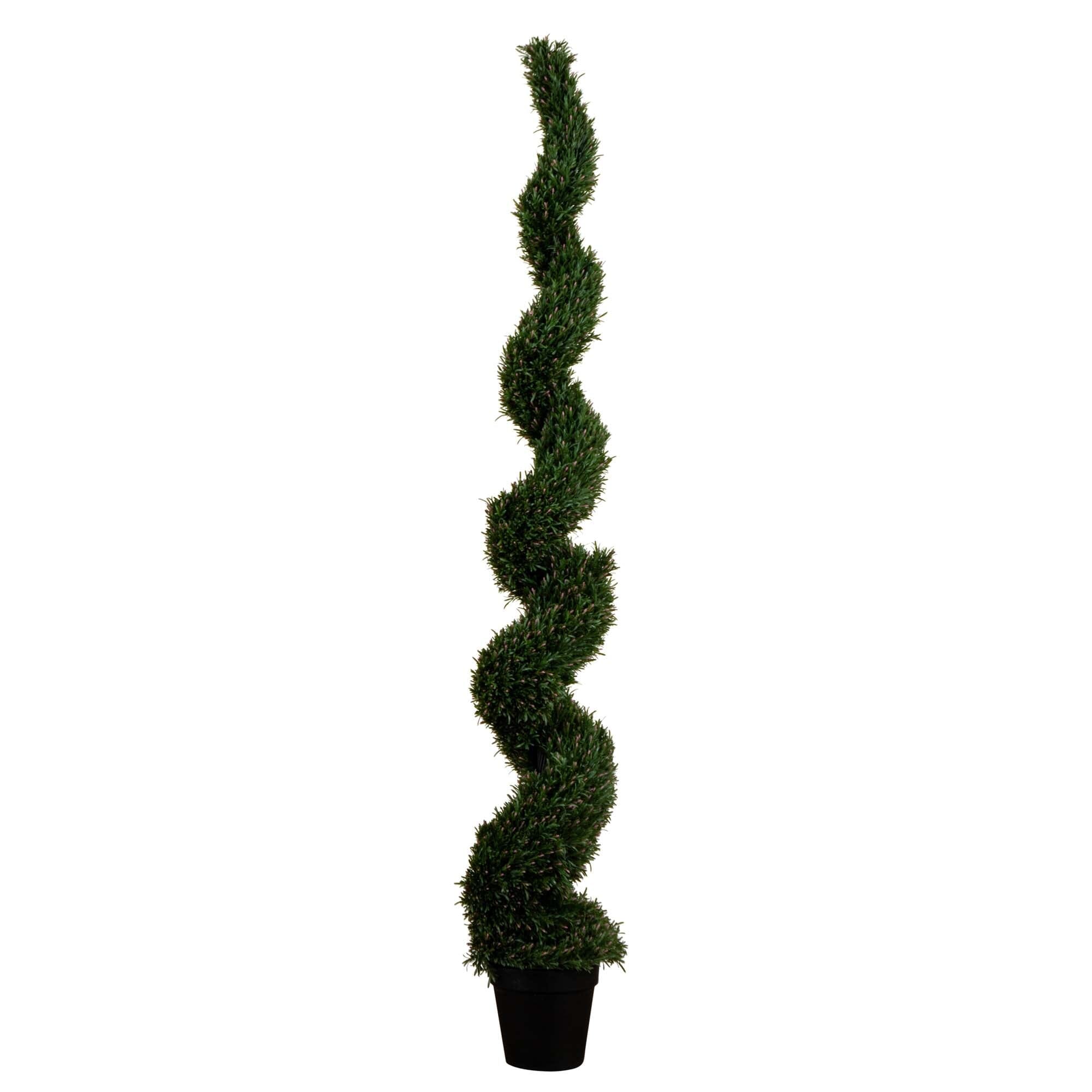 8' UV Resistant Artificial Rosemary Spiral Topiary Tree (Indoor