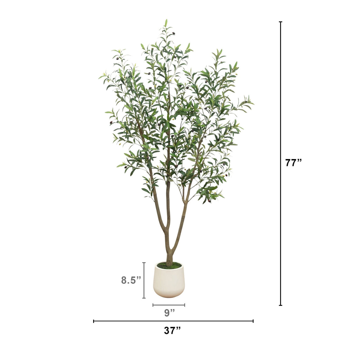 artificial olive plant arrangement in pot 7' Artificial Olive Tree in White Decorative Planter – Nearly Natural